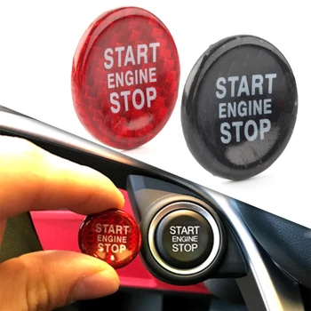 Универсална бутон за запалване от въглеродни Влакна, старт бутон, украса на автомобил, стикер за Alfa Romeo Giulia Stelvio