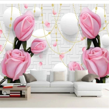 тапети wellyu за домашен интериор Тапети по поръчка розова релефна роза фон за телевизора на дивана тапети за стени home decor behang