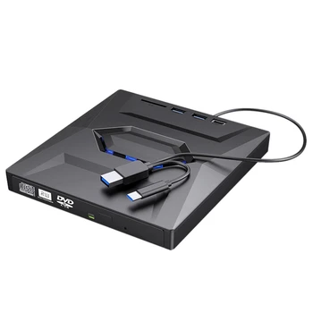USB3.0 + устройство за запис на DVD дискове, Type-C, DVD RW устройство за записване на cd-та, външен оптично устройство, CD/DVD плейър за PC