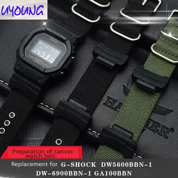 Класически черни парусиновые часовници за cso G-SHOCK DW-5600 DW6900 DW5035, каишка за часовника 16 мм