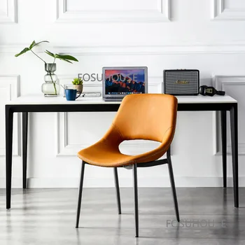 Италиански дизайнерски трапезни столове, Кухненски Мебели, Домашно стопанство, стол с облегалка за спални, седнал на Удобен единична стол за почивка TG