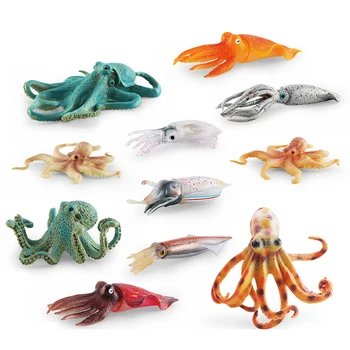 Имитация на Животински Фигурки, Играчки, Модели на живот в океана, Реалистични миниатюрни аквариум калмари, Забавни Подаръци за деца