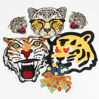 Бродерия леопард и тигър зашива на ленти за дрехи Апликация със собствените си ръце, шапка, палто, рокля и аксесоари за домашни любимци