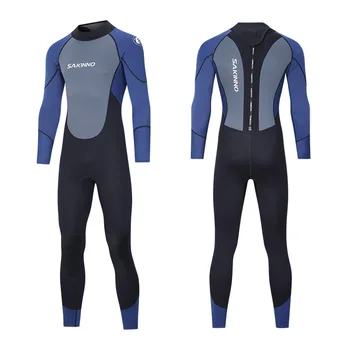 3 мм водолазный костюм, мъжки неопреновый неопрен за плаване, сърфиране, гмуркане, топъл едно парче бански костюм с дълги ръкави, неопрен с цип отзад