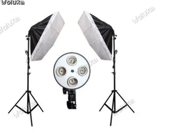 Лещи светлина 50*70 см с Непрекъснатото осветление Софтбокс за 4-в-1 Патронник лампа с цокъл E27 и стойка за осветление фото студио ZZ1