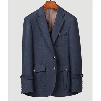 2023 Есенно-зимния мъжки модерен сако с дълъг ръкав, якета, мъжки бизнес ежедневни вълнени палта, мъжки приталенные Костюми и блейзър I428