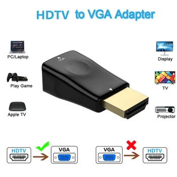HD 1080P HD-съвместими VGA адаптер с изходно преобразувател VGA Конектор за компютърни конзоли за лаптоп е Аксесоар за гейм Конзола