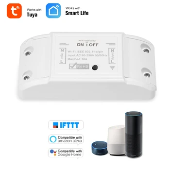 Sasha Wifi Smart Switch таймер Безжично дистанционно на ключа Универсален модул за автоматизация на умен дом за Алекса Google Home
