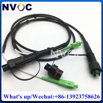 10шт IP67 Водоустойчив конектор Corning Mini SC/APC за OptiTap 7 м 5,0 мм, Черен кабел, оптичен H-кабел