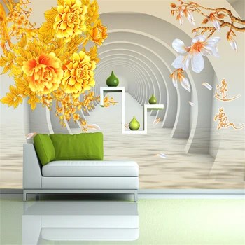 beibehang Потребителски тапети мащабна фреска на 3D стерео топъл дом домашни стикери за стена с модерен фон стенни хартия de parede