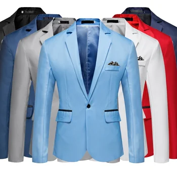 Мъжки моден бизнес блейзър, ежедневието на обикновен сватбен блейзър, сако, оборудвана яке