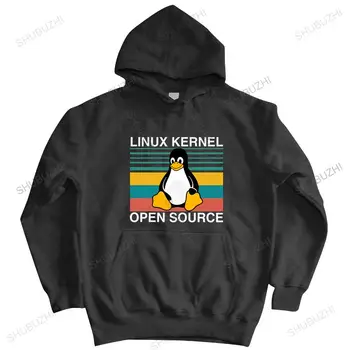 Мъжки hoody, пролетен пуловер, hoody с отворен код в стил ретро Linux, hoody от чист памук, програмист Penguin, мъжки блузи