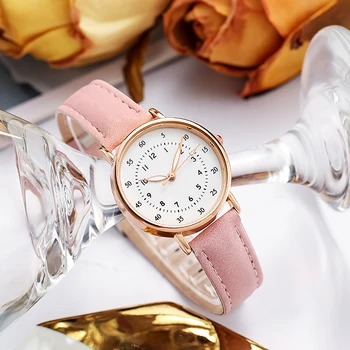 Луксозни дамски часовник в ретро стил, дамски кварцови часовници, модни ежедневни часовници на кожени колана си, прости Montre Femme