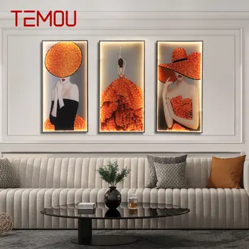 Стенни лампи TEMOU, съвременната мода, костюм от три части, аплици, Осветителни тела, творческо писане за дома