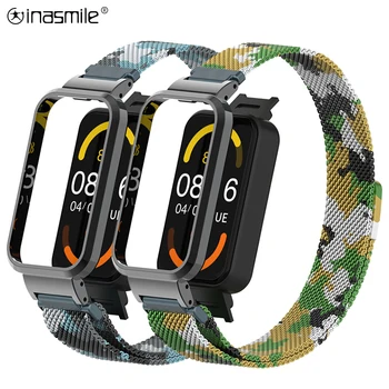 Цветен регулируема гривна 2В1 за Redmi smart watch band pro, метален ремък + калъф за redmi band 2 smart Watch band
