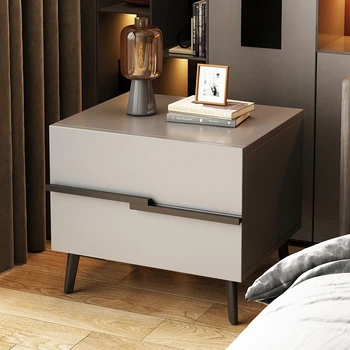 Прости нощни шкафчета Модерна спалня в скандинавски стил, Произведено дървена кутия за съхранение, Ъглов шкаф, Модерни мебели за дома Mesitas De Noche