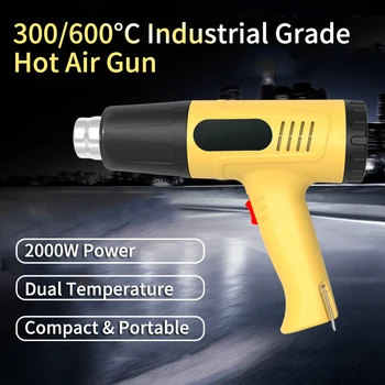 Електронна Топлинна Оръдие Портативен Пистолет с Горещ Въздух 300 ℃/600 ℃ Двухтемпературный Ръчно Промишлен Изсушаване на Въздуха за Термоусадочных Заваръчни Занаяти