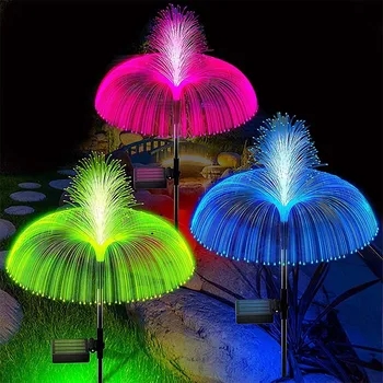 Слънчева светлина на открито Водоустойчив градински фенери във формата на медузи Led лампа на слънчеви батерии 7 цвята Лампа за украса на пешеходна пътека във вътрешния двор