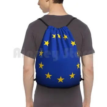 Европейският Съюз, Раница с Флага на ЕС, чанти съвсем малък, Спортна Чанта, водоустойчив Европа, Флаг на Европа, Синьо, Звезди на Син Флаг, Жълти Звезди