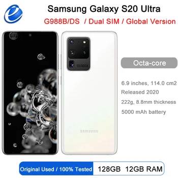 Оригинален Samsung Galaxy S20 Ultra G988B/DS с две sim-карти Глобалната версия на S20U 2 сим 6,9 