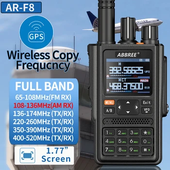 ABBREE AR-F8 GPS с отделяне на местоположението 108 Mhz-520 Mhz, пълна гама 1,77 LCD дисплей, Безжична Честота на архивиране, Мобилна радиостанция Air Band