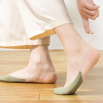 Чорапи Дамски Летни тънки чорапи-невидимки ярки цветове, японски памучни чорапи в пода-дланта на ръката, подложки за предната част на крака на Едро