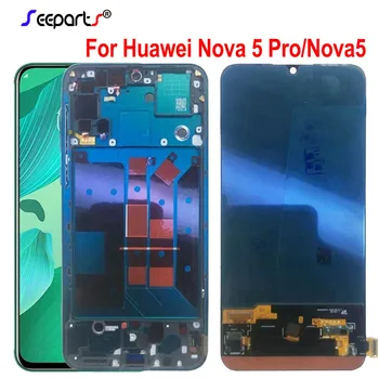 НОВОСТ за Huawei Nova 5 Pro, стъкло с LCD сензорен екран, тъчпад Nova 5, сензор за дисплея на Huawei Nova 5, резервни части