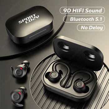 TWS Bluetooth 5.1 Слушалки Спортни Водоустойчивост IPX5 Безжични Слушалки HiFi Бас Стерео Слушалките С Шумопотискане Слушалки С Микрофон