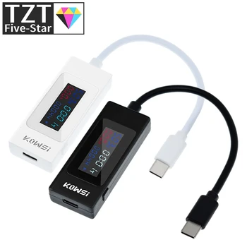 TZT 4-30 В 6.5 A Напрежение Type-C USB-C Тестер, Измерване на ток, Временна Амперметър, Цифров Монитор, USB Зарядно устройство, Тестер, електромера KWS-065C
