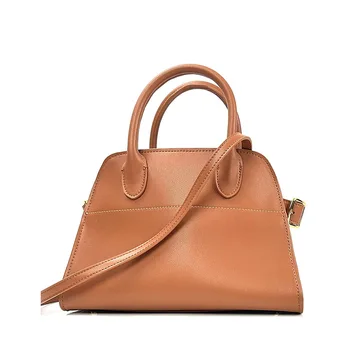 2023 Нова чанта-тоут от телешка кожа с горния слой за крайградски пътувания, женствена чанта с голям капацитет на премиум-клас на средното древността с текстура