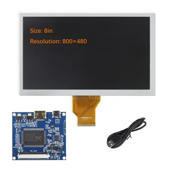 8-Инчов AT080TN64 LCD екран, шофьор на такси за управление, съвместим с Mini-HDMI за 