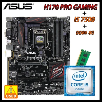 ASUS H170 PRO GAMING + i5 7500 + Комплект дънната платка DDR4 с поддръжка на DDR4 Intel H170 Core i7/i5/i3 CPU USB3.0 DVI SATA3 PCI-E X16 1 × M. 2 ATX