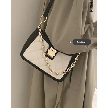 Дамски модни чанти през рамо, за подмишниците, луксозна дизайнерска универсална чанта през рамо, новост 2023, класическа реколта чанта-тоут, ежедневни проста