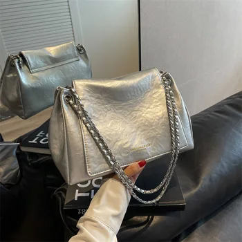 Модни чанти-незабавни посланици на веригата през рамо за жени 2023, нова дизайнерска кожена чанта през рамо с голям капацитет, дамски чанти и портмонета