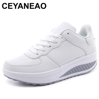 CEYANEAO/ Големи размери, Лятна дамски обувки на равна платформа, Дамски Бели Обувки за хранене, Лоферы с изрезки, Мокасини без закопчалка, Дамски обувки 1151