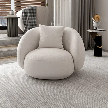 Скандинавски дизайн текстилен разтегателен диван и фотьойл за един човек, хол, тераса, спалня, светъл луксозен козметичен салон, стол за почивка, Yuanba