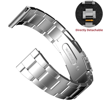 Здрава каишка за часовник от неръждаема стомана, 20 мм и 22 мм за Samsung Watch 5, быстросъемный метална каишка за Huawei GT, гривна за Omega
