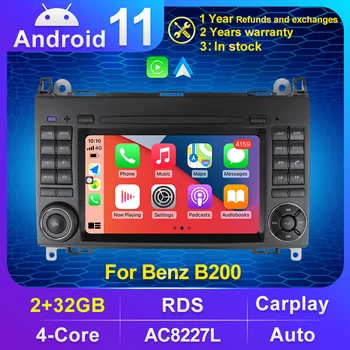 2 + 32G 2Din Android 11 Авто Радио Мултимедиен Плейър GPS БТ авточасти За Mercedes Benz B200 A B Class W169 Vito Viano W639 Sprinter