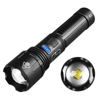 4-ядрени led фенерче P50 със силна светлина 800 лумена, телескопична увеличение, зареждане чрез USB, водоустойчив Ярко фенерче за нощуване на открито NA23