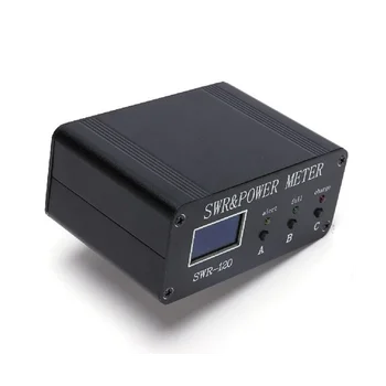 1,8 Mhz-50 Mhz 0.5 W-120 W КВ къси вълни м постоянна вълна и измерител на мощност + Батерия + OLED FM AM SSB с бутон