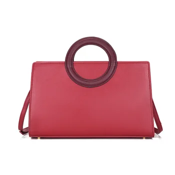 Модерен дамски червена чанта-тоут, дамски чанта от изкуствена кожа, дамски чанта през рамо, празнична чанта с горната дръжка