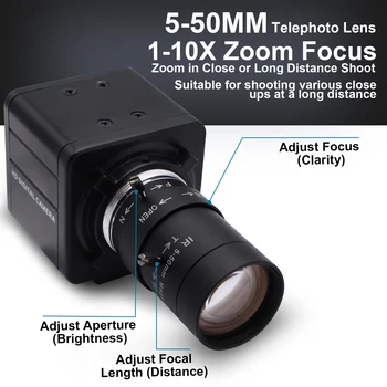 ELP 1080P IMX322 H. 264 Ниска осветеност 0.01 Lux Индустриално машинно зрение Мини USBвеб-камера за КОМПЮТЪР преносим Компютър