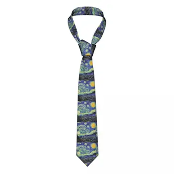 Вратовръзка на Ван Гог за мъже и жени, полиестер, 8 см, с вратовръзка за мъжете, коприна тесни костюми, аксесоари Gravatas, аксесоари за сватба, подарък