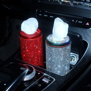 Креативен диспенсер за хартиени кърпички с водно диамантен пръстен, поставено в кола за известни личности онлайн, за мъже и жени, красиви аксесоари за вашия интериор
