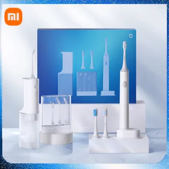 Комплект за хигиена на устната кухина XiaoMi, Преносим Иригатор за устната кухина T500, Електрическа четка за зъби MIJIA, Подарък кутия Xiaomi Mijia, Определени с отстъпка MES601