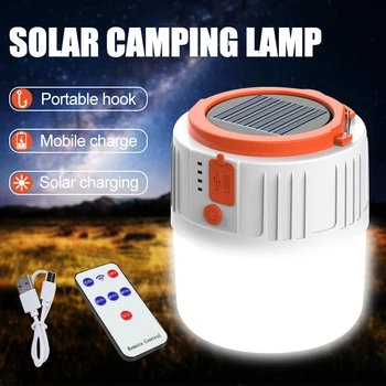 Led слънчева лампа с USB зареждане, слънчев лампа за къмпинг, преносима Лампа за палатка, работещи на батерии, акумулаторна градинска лампа