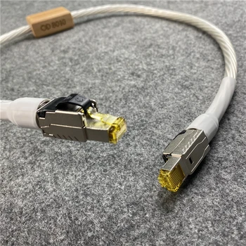 Висококачествен кабел Nordost Один Ethernet посеребренный кабел Cat8 Speed Lan мрежов кабел RJ-45