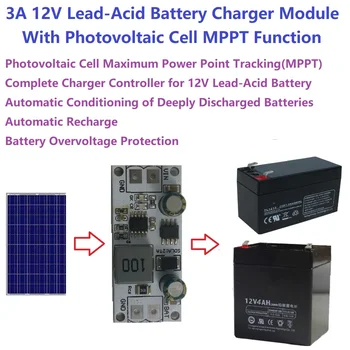 Оловно-Киселинни Зарядно Устройство 12V 3A 1-1000AH С функция Фотоэлектрического елемент MPPT за Автомобилни слънчеви панели на UPS