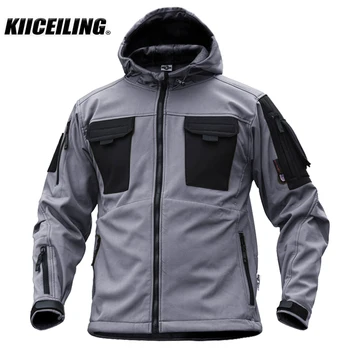 KIICEILING KYR, военни тактически якета за мъже, зимни топли непромокаеми ветроупорен windbreakers Softshell, армейское мотоциклетное палто