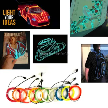 1,3 мм 1-25 м EL тел Нажежен 10 Цвята По Избор на Led Лентата на неонова светлина Гъвкав Проводник За Други Модели, чанти, Бижута